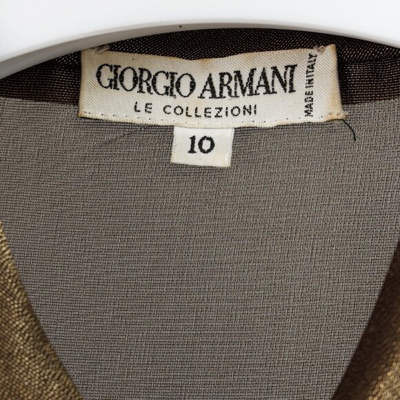 Giorgio Armani Gold Lamé French Cuff Blouse - Picture 4 of 12